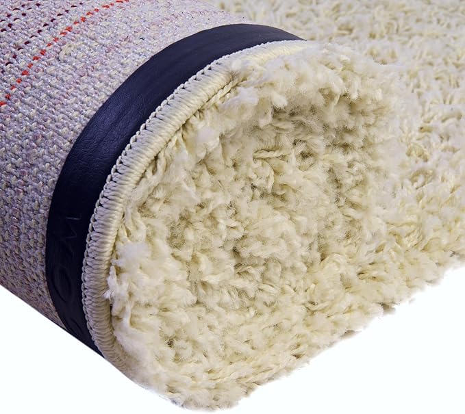 Unique Loom Solid Shag Collection Area Rug (4' 1" x 6' 1" Rectangle, Pure Ivory)