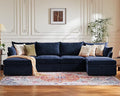 ABCASA 134.6" Oversized Modular Sectional Sofa, 6 Seater U Shaped Couch with Storage Ottoman with Reversible Chaise Deep Seat for Living Room, Apartment - Chenille Blue