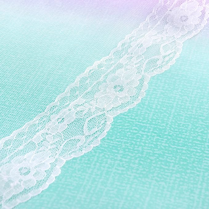 XiDi Curtains for Bedroom Decor, Rainbow Pink Purple Green 34/79/1