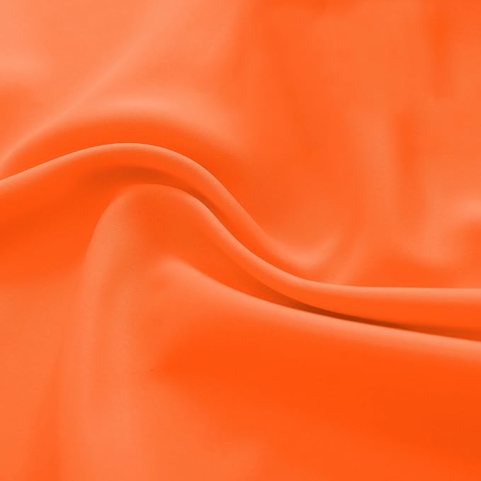 Light Filter Shading Effect Curtains Set for Windows,96 Inch Length Room Darkenging Energy Efficient Privacy Assured Window Treatment Curtains(Vibrant Orange,Pack of 2,52 inches W x 96 inches L)