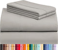LuxClub 4 PC Queen Sheet Set, Deep Pockets Wrinkle Free Cooling Bed Sheets Hotel Bedding for Women, Men, Includes 1 Fitted Sheet, 1 Flat Sheet and 2 Pillowcases-Silky Soft Light Taupe