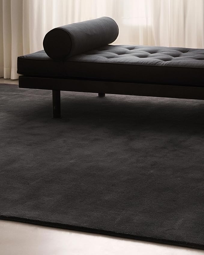 Hand-Tufted Wool Rectangle Area Rug – Soft Premium Wool Carpet for Living Room, Bedroom & Home Décor – 8X11 ft| Pencil Grey – Durable, Non-Slip Backing, Handcrafted Rug