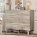 Dresser for Bedroom, 8 Drawer Wide Modern Chest of Drawers with X-Shaped Sturdy Base, Wood Double Dresser Closet Clothes Storage Organizer, Wooden TV Stand for Living Room, Hallway, Grey