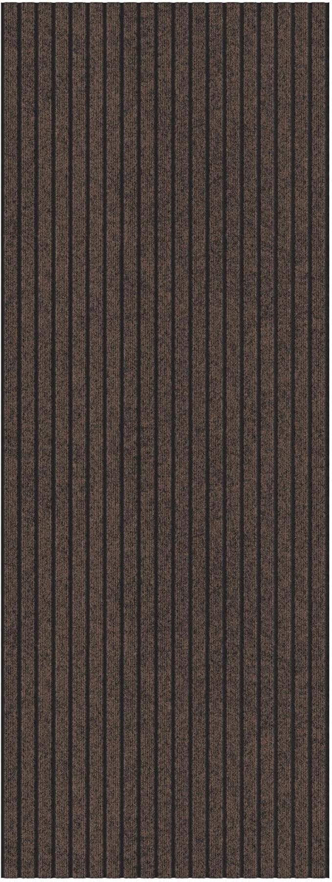 Ottomanson 2'7" x 35' Hallway Runner with Scraper Pile - Extra Durable Non-Slip Rug Mat for Indoor & Outdoor Use - Ideal for Kitchen, Entryway & Garage - High-Traffic Carpet, Brown