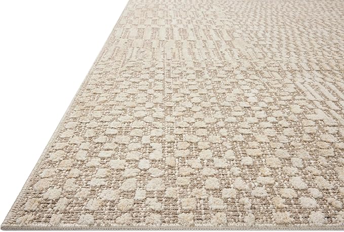 Loloi Amber Lewis Bexley Collection BEX-01 Natural/Birch 2'-7" x 4' Accent Rug Neutral, Textured, Living, Bedroom, Dining, Carpet