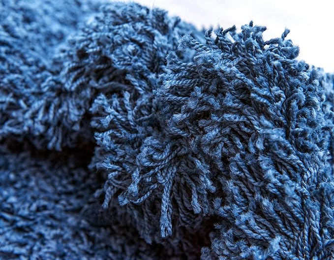 Unique Loom Solid Shag Collection Area Rug (2' 2" x 3' 1" Rectangle, Sapphire Blue/ Navy Blue)