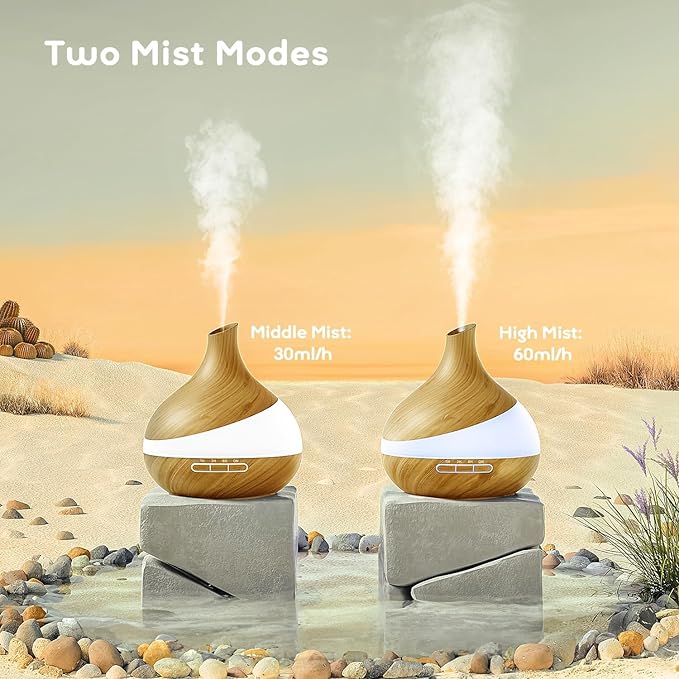 HJTHJT 500ML Essential Oil Diffuser: Aroma Diffuser with Remote Control for Hotel Spa Yoga Room - Humidifiers for Bedroom with 14 Colors LED Night Light for Kids/Women Home Relaxation