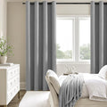 ChrisDowa 100% Blackout Grey Solid Curtains 90 Inches Long 2 Panels for Bedroom Living Room,Farmhouse Room Darkening Thermal Insulated Soundproof Grommet Top Window Treatment Drapes,52x90