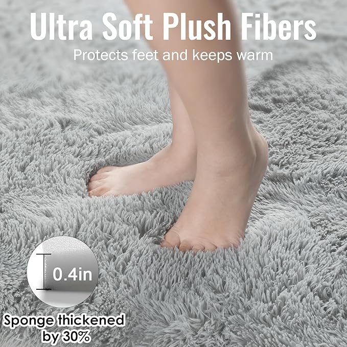 PAGISOFE Ultra Soft Fluffy Area Rugs for Bedroom Boys,Silver Rugs Carpets for Kids Room,Soft Plush Furry Bedside Rug,Non-Slip Floor Fuzzy Rugs,4x6 Ft