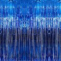 GOER 3.2 ft x 9.8 ft Metallic Tinsel Foil Fringe Curtains Party Photo Backdrop Party Streamers for Birthday,Graduation,New Year Eve Decorations Wedding Decor (1 Pack,Matte Blue,Thick Material)