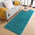OLANLY 2x8 Machine Washable Runner Rugs for Hallway, Soft Fluffy Shaggy Bedside Rugs for Bedroom, Living Room, Indoor Floor Carpet for Kids Girls and Boys, Nursery Rooms, Home Decor Aesthetic, Teal