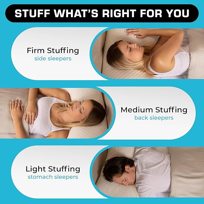 Xtreme Comforts Shredded Memory Foam Pillow- Allergy-Friendly & Cooling Pillow Cover for Side, Back & Stomach Sleepers- Machine Washable - Foam Pillows for Sleeping & Neck Pain Relief (Queen)