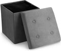 Sorbus Storage Ottoman Bench – Collapsible/Folding Bench Chest with Cover – Perfect Shoe Chest, Hope Chest, Pouffe Ottoman, Seat, Foot Rest, – Contemporary Faux Suede (Gray)