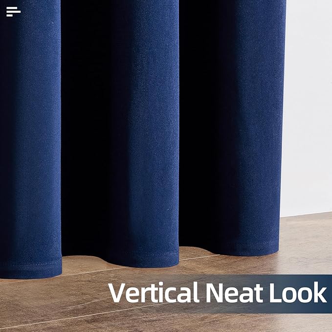 Joydeco Custom 100% Blackout Curtain 1 Panel, Soft Luxury Thermal Insulated Royal Blue Velvet Curtains for Bedroom Living Room (Rod Pocket & Back Tab, Custom Size)