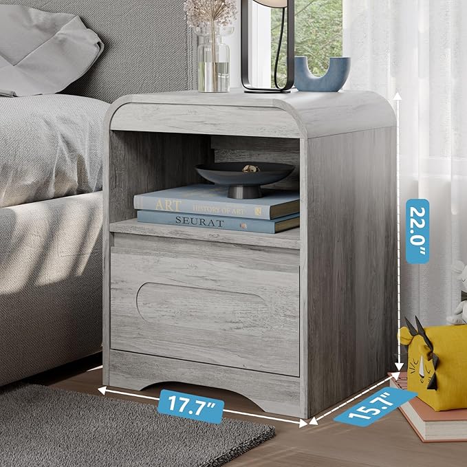 4 Piece Bedroom Set, Dresser and Nightstand Sets, Including Modern Wooden Large 9 Drawers Dresser and Tall 6 Drawer Dressers & Night Stand Set of 2 for Bedroom, Grey