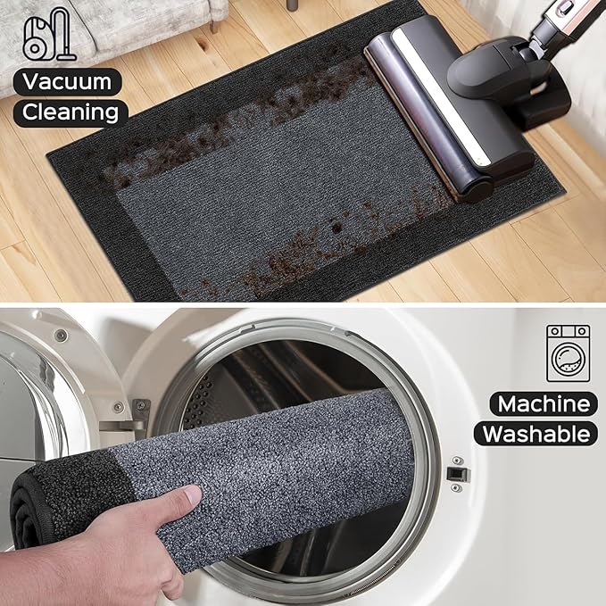 Machine Washable Kitchen Rug 32" x 72", Non Slip Indoor Door Rug, Absorbent Entrance Runner Rug for Bedroom, Hallway, Bathroom, Floor (Roll Packing)