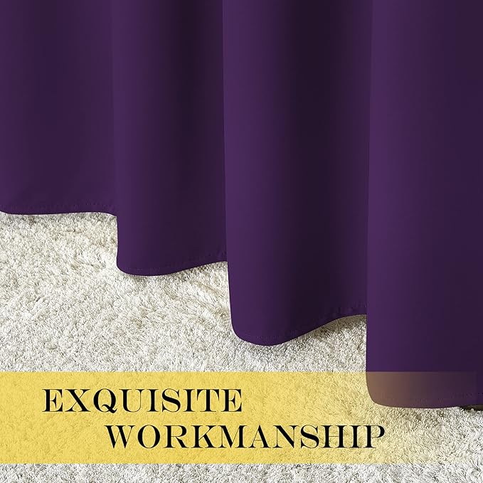NICETOWN Patio Door Curtain Sound Blocking, Bedroom Privacy Room Divider Curtain, Thermal Insulated Blackout Closet Sliding Door Shade (1 Panel, 100" Wide x 120" Long, Royal Purple)
