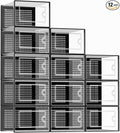 Kuject X-Large Shoe Storage Boxes Organizers Clear Plastic Stackable 12 Pack, Shoe Rack & Holder Substitute, Sneaker Containers, Toy Storage Organizer Bins for Entryway, Closet, Under Bed, Black