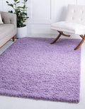 Unique Loom Solid Shag Collection Area Rug (4' 1" x 6' 1" Rectangle, Lilac)