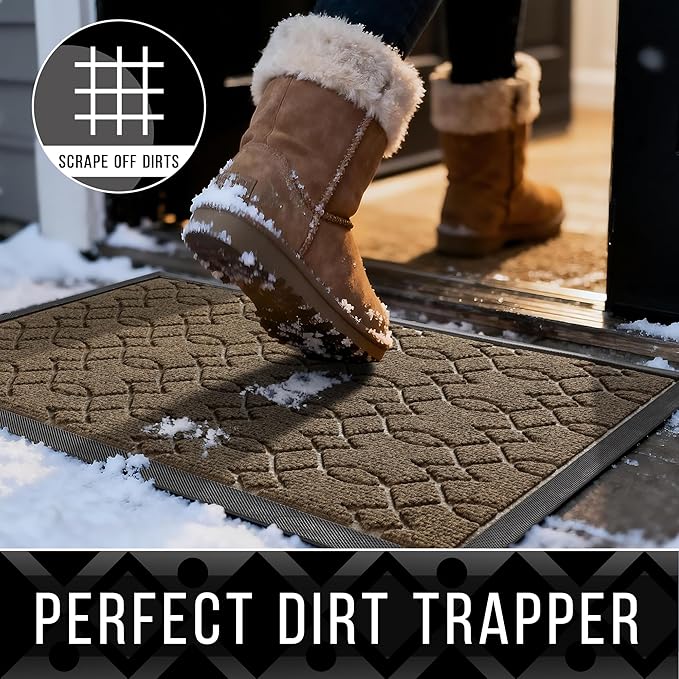 Yimobra Outdoor Runner Rug 72x24, All-Season Waterproof Doormat Outdoor Entrance, Heavy Duty Non-Slip Outside Commercial Grade Door Mat, Easy Clean, Brown