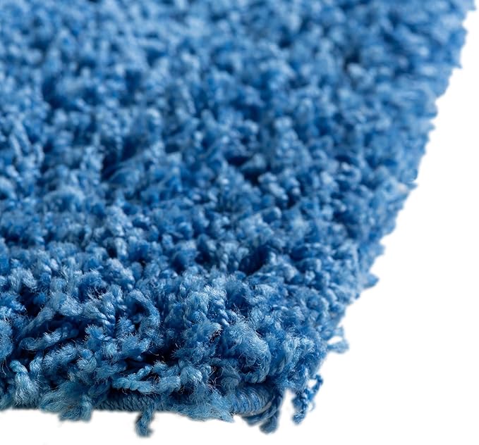 Unique Loom Solid Shag Collection Area Rug (3' 3" x 5' 3" Rectangle, Periwinkle Blue)