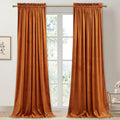 StangH Pumpkin Orange Velvet Curtains for Nursery Bedroom, Luxury Room Darkening Privacy Protect Window Drapes for Office/Party Backdrops/Living Room, W52 x L84, 2 Panels