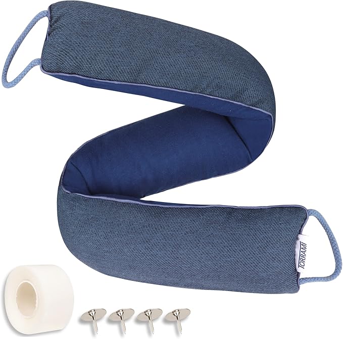 TORRAMI 38" Door Draft Stopper Under Bottom Insulation Noise Air Stopper 2.0LB,Draft Stopper Guard Seal for Doors and Windows - Dark Blue