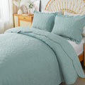 HoneiLife Quilt Set Queen Size - 3 Pieces Queen Quilt Bedding Set Microfiber Quilt Sets Lightweight Bedspreads Reversible Coverlets Retro Bed Cover Floral Bedding Set All Season Quilts-Sage Green