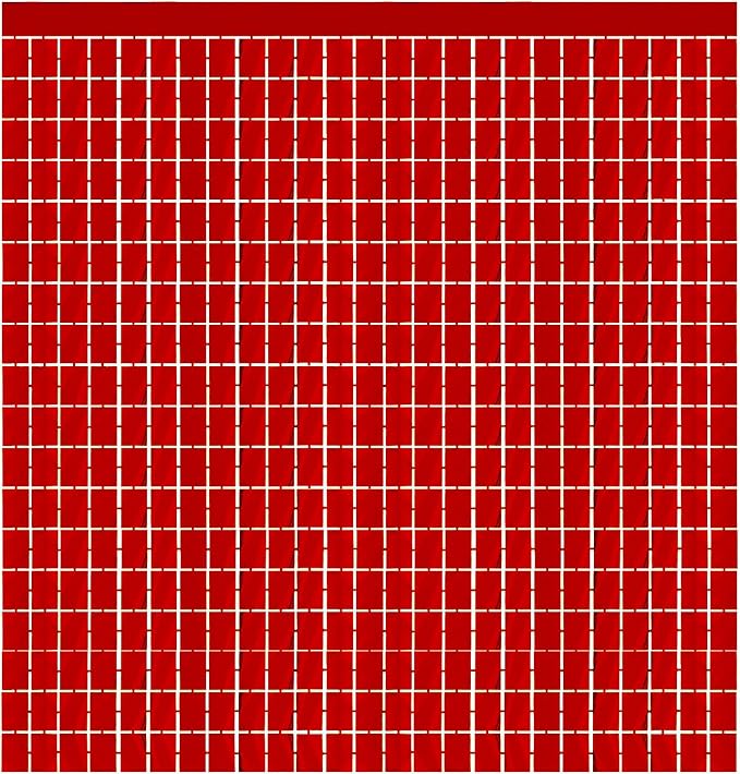 GOER Red Party Backdrop Metallic Tinsel Foil Fringe Curtains Photo Booth Props for New Year's Eve Graduation Bachelorette Birthday Casino Theme Party Holiday Celebration Party Decorations