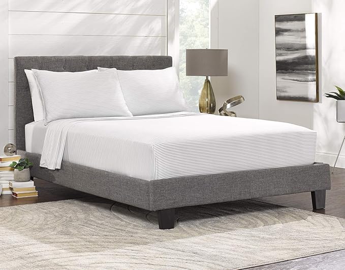 Pure Bamboo Full Sheets, Genuine 100% Organic Viscose Derived from Bamboo Bed Sheet Set, Luxuriously Soft & Cooling, Double Stitching, 2 Year Quality Promise (Full, Stripes)