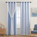 XiDi Blue Curtains for Bedroom, Girls Room Blackout Curtains, Kids Room Darkening Curtains, Light Blue Decor, 1 Panel Light Blue/52/84/1