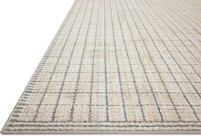 Loloi Amber Lewis Bexley Collection BEX-04 Slate/Natural 9' x 13' Area Rug Neutral, Textured, Living, Bedroom, Dining, Carpet