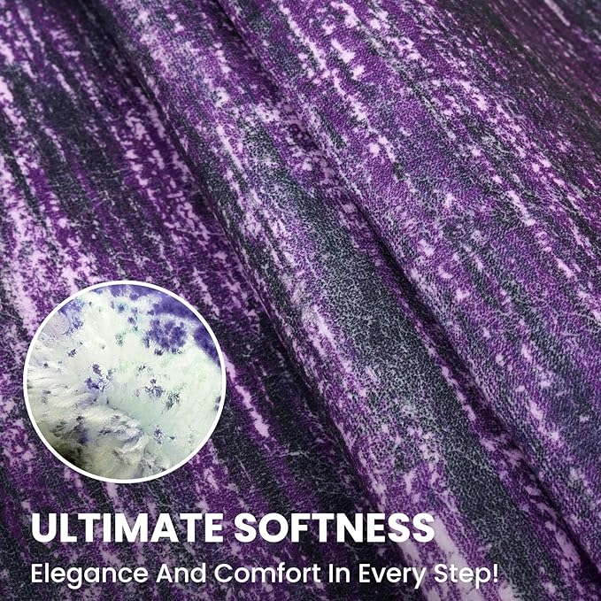 2x8 Modern Abstract Runner Rug for Hallways, Purple White Super Soft Hallway Decor Kitchen Rugs with Non-Slip, Non-Shedding Washable Rug for Entryway Bedroom Indoor