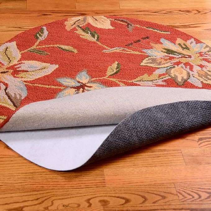 9' Round Non-Slip Rug Pad, Reversible Gripper, Non Skid Pads for Hardwood, Vinyl, Tile, Laminate Floors, Keep Area Rugs Secure, Natural Materials Safe for Indoor Flooring, ¼” Thick
