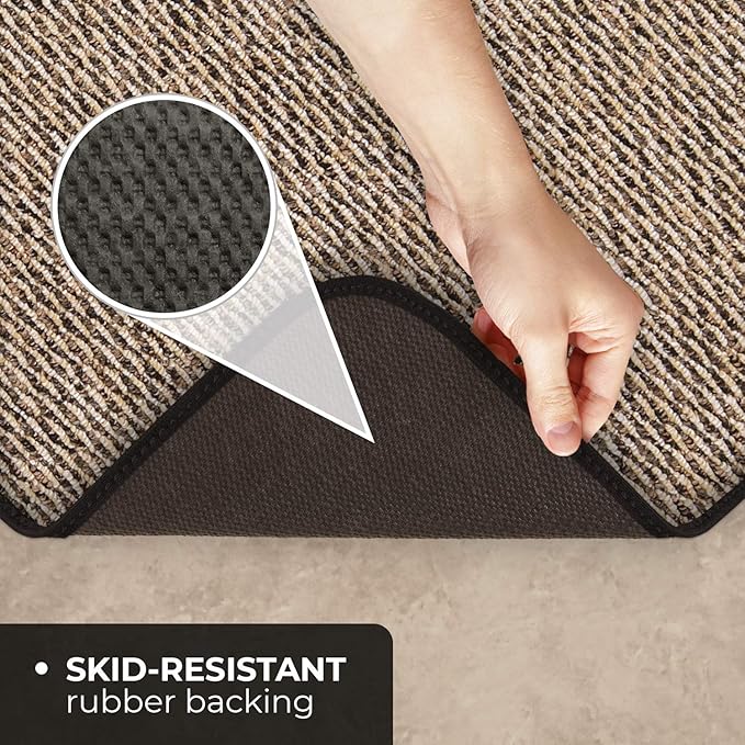 House, Home and More Skid-Resistant Carpet Indoor Area Rug Floor Mat - Black Ripple - 5 Ft X 5 Ft - Non Slip Rubber Backing, Stain Resistant, Dog Friendly, Living Room Bedroom Kitchen Entryway