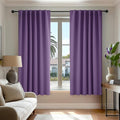 Deconovo Blackout Curtains, Thermal Insulated, W52 x L45 2 Panels, Back Tab, Machine Washable, Room-Darkening Drapes for Bedroom/Living Room Purple Grape