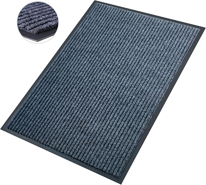 Front Door Mat,2'x3'Indoor Outdoor Door Mat,Heavy Duty Durable Welcome,Commercial Floor Mats Inside Outside Entrance, Waterproof All-Season, All-Weather Non Slip Backing Doormat for Entryway,Dark Gray