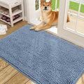 OLANLY Dog Door Mat for Muddy Paws 48x30, Absorbs Moisture and Dirt, Absorbent Non-Slip Washable Doormat, Quick Dry Chenille Mud Mat for Dogs, Entry Indoor Entryway Carpet for Inside Floor, Airy Blue