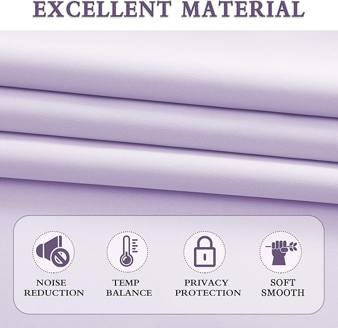 DONREN 84 Inches Long 2 Panels Lavender Purple Curtain Panels for Bedroom - Room Darkening Rod Pocket Thermal Insulated Drapes for Living Room,42 W x 84 L