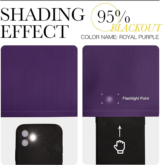 NICETOWN Blackout 102 inch Curtains for Living Room, Grommet Thermal Insulated Room Darkening Curtains for Bedroom/Living Room, 2 Panels, W52 x L102, Royal Purple