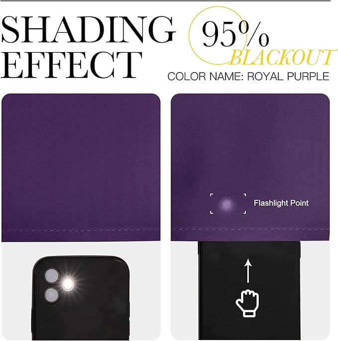 NICETOWN Blackout Window Curtain Short - (Deep Purple Color) Home Fashion Thermal Insulated Room Darkening Drapery for Bedroom, 52W x 84L, Sold Individually