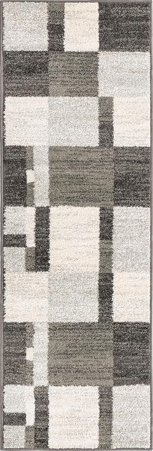 Unique Loom Autumn Collection Area Rug - Providence (2' x 6' 1" Runner, Gray/ Ivory)