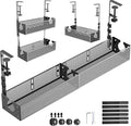 Multi-Model Under Desk Cable Management Tray 2 Packs Metal Under Desk Wire Management Clamp Mount Under Table Cord Management No Damage The Desk (Black)