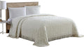 Beatrice Home Fashions Medallion Chenille Bedspread, Queen, Ivory