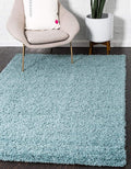Unique Loom Solid Shag Collection Area Rug (10' x 13' 1" Rectangle Light Slate Blue)