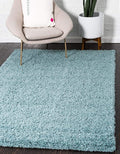 Unique Loom Solid Shag Collection Area Rug (5' 1" x 8' Rectangle, Light Slate Blue)