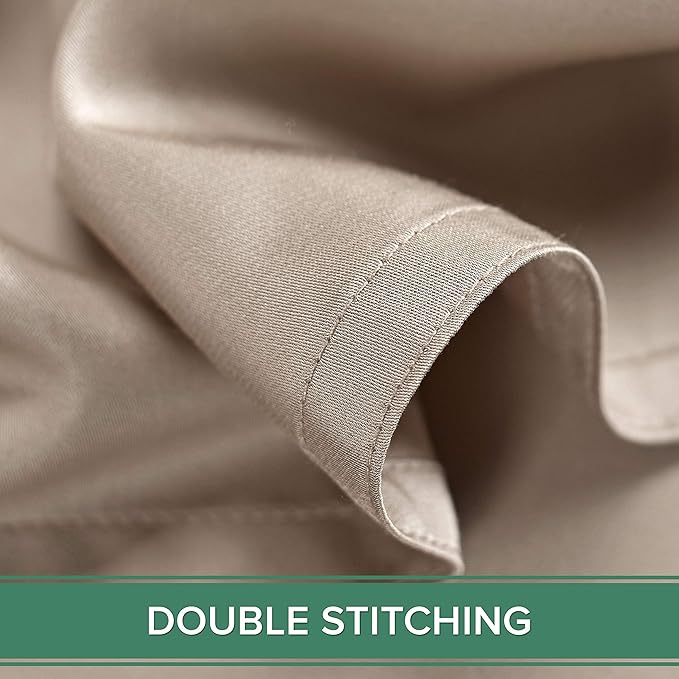 Pure Bamboo Twin Sheets, Genuine 100% Organic Viscose Derived from Bamboo Bed Sheet Set, Luxuriously Soft & Cooling, Double Stitching, 2 Year Quality Promise (Twin, Sand)