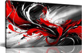 Black White and Red Abstract Print Picture Painting Large Canvas Wall Art for Living Room Bedroom Framed Canvas Wall Decor Modern Room Abstract Wall Decorations Artwork Size 20x40 Ready to Hang