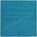 Unique Loom Solid Shag Collection Area Rug (8' Square, Turquoise)