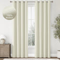 ChrisDowa 100% Blackout Iovry Solid Curtains 90 Inches Long 2 Panels for Bedroom Living Room,Farmhouse Room Darkening Thermal Insulated Soundproof Grommet Top Window Treatment Drapes,52x90